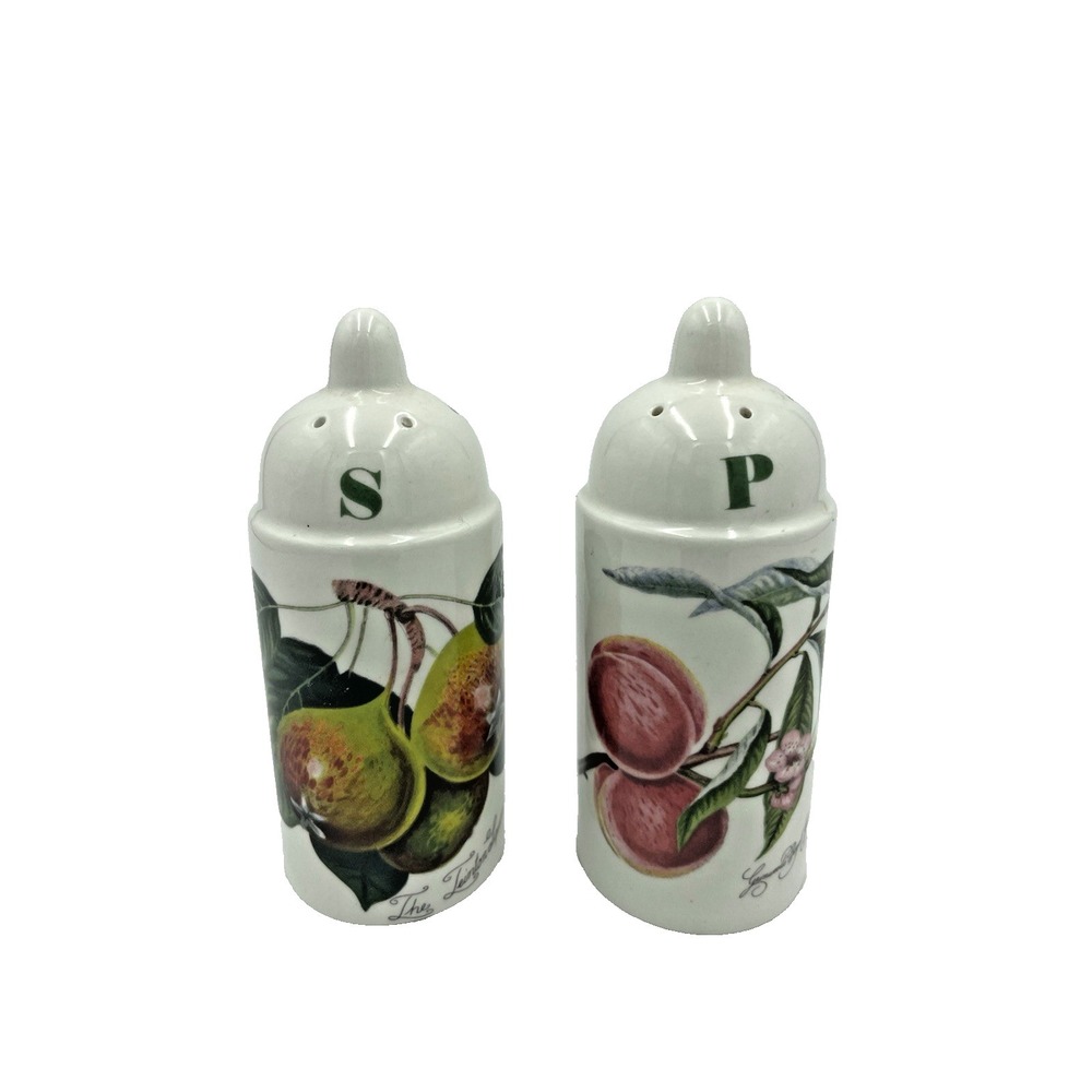 Portmeirion‎ Pomona Porcelain Salt & Pepper Shaker Set 4" Peach Pear